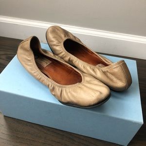 Lanvin Nude Calfskin Leather Ballet Flats